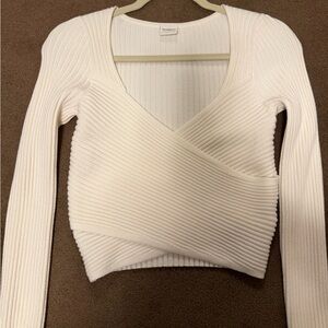 Abercrombie & Fitch Cream Ribbed Knit Top